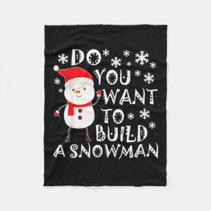 Willst du einen Schneemann bauen Süßer Schneemann Fleecedecke