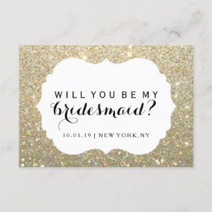 Willst du meine Bridesmaid sein - Gold Fab verklei Einladung