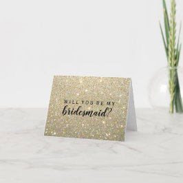 Willst du meine Bridesmaid sein - Gold Glitzer Fab Einladung