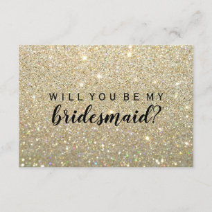 Willst du meine Bridesmaid sein - Gold Glitzer Fab Einladung