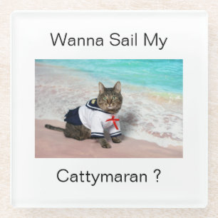 Willst du meine Cattymaran segeln? Glasuntersetzer