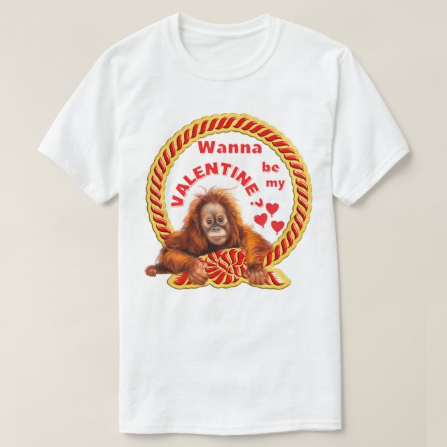 Willst du meine Valentine sein. Der glückliche Val T-Shirt (Design vorne)