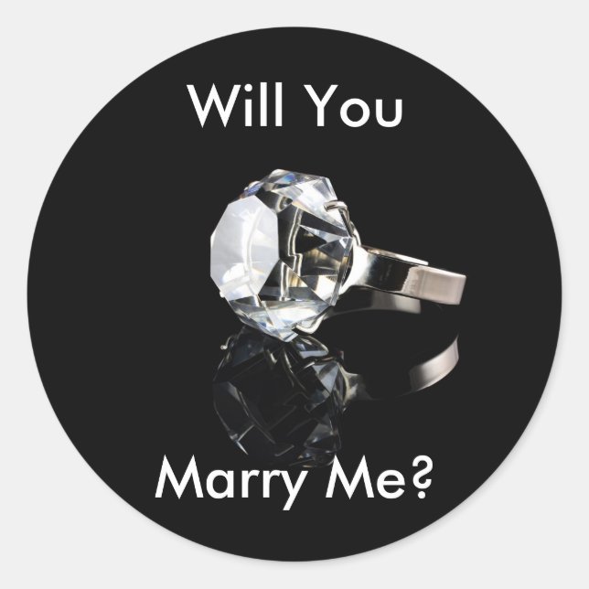 Willst du mich heiraten? runder aufkleber (Vorderseite)