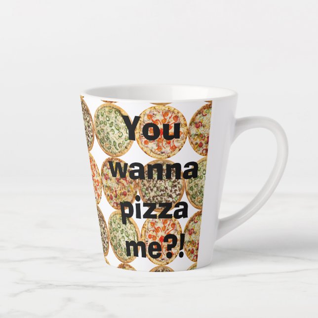 "Willst du mir Pizza pizzen?" Milchtasse (Rechts)