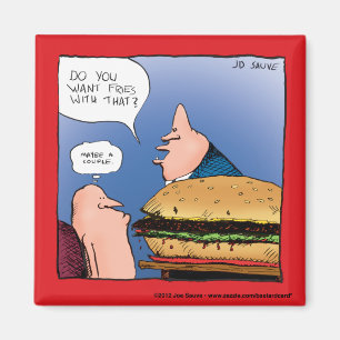 Willst du Pommes dazu? Cartoon Magnet