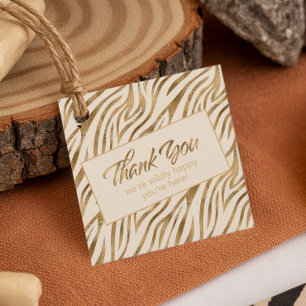 Willy Happy Bachelorette Dank Zebra Gold ID1151 Geschenkanhänger
