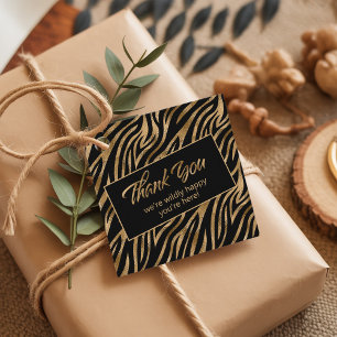Willy Happy Bachelorette Zebra Black Gold ID1151 Geschenkanhänger