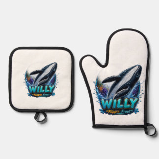 Willy Whale – Flippin’ Frei. Lustig Ofenhandschuh & Topflappen-Set