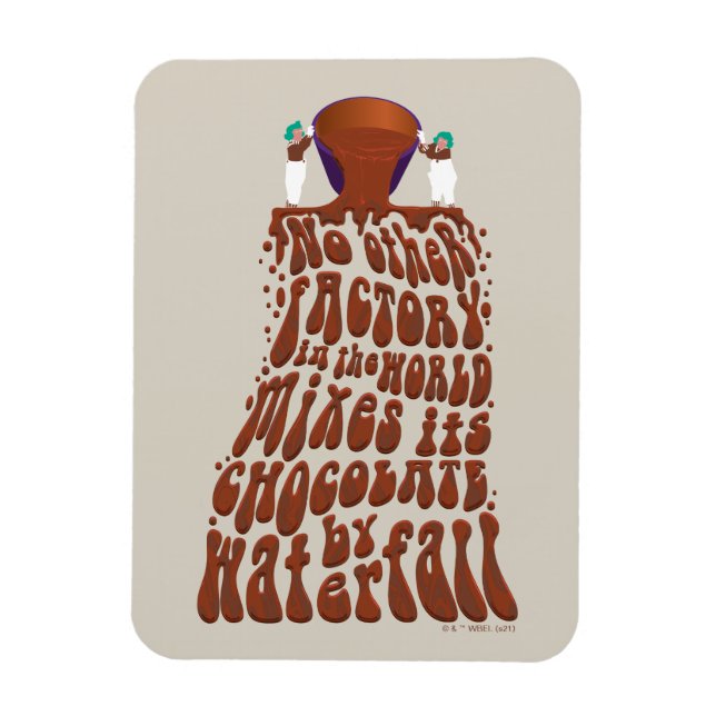 Willy Wonka Chocolate Waterfall Typografie Magnet (Vertikal)