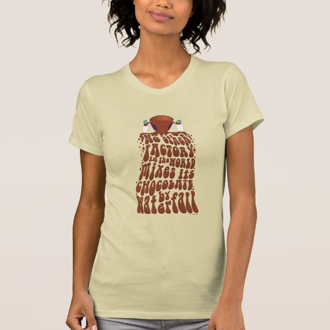 Willy Wonka Chocolate Waterfall Typografie T-Shirt (Vorderseite)