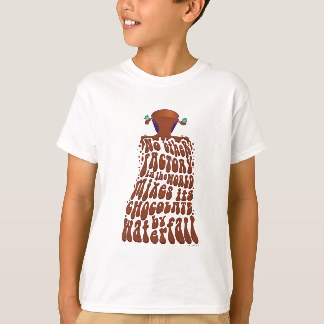 Willy Wonka Chocolate Waterfall Typografie T-Shirt (Vorderseite)