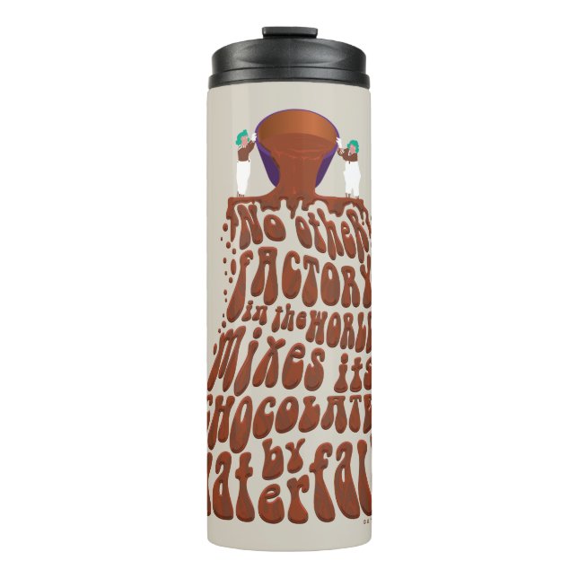 Willy Wonka Chocolate Waterfall Typografie Thermosbecher (Vorderseite)