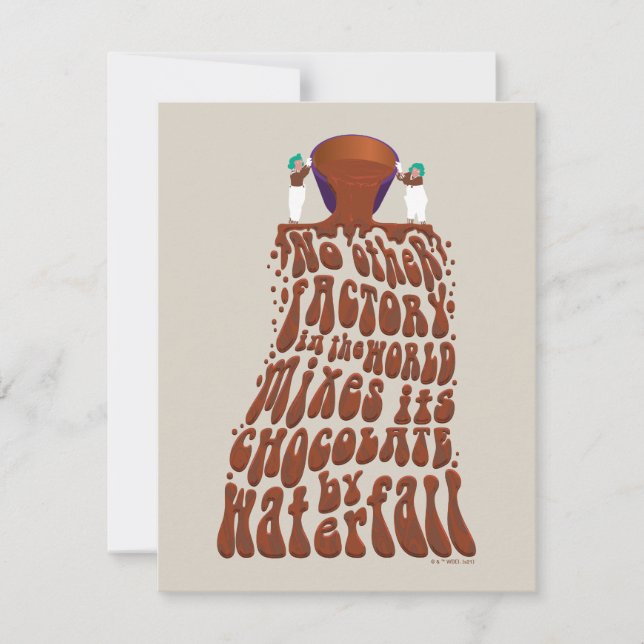 Willy Wonka Chocolate Waterfall Typography Mitteilungskarte (Vorderseite)