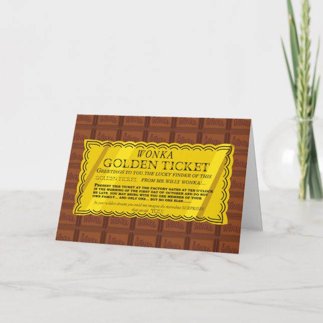 Willy Wonka Golden Ticket Karte (Vorderseite)