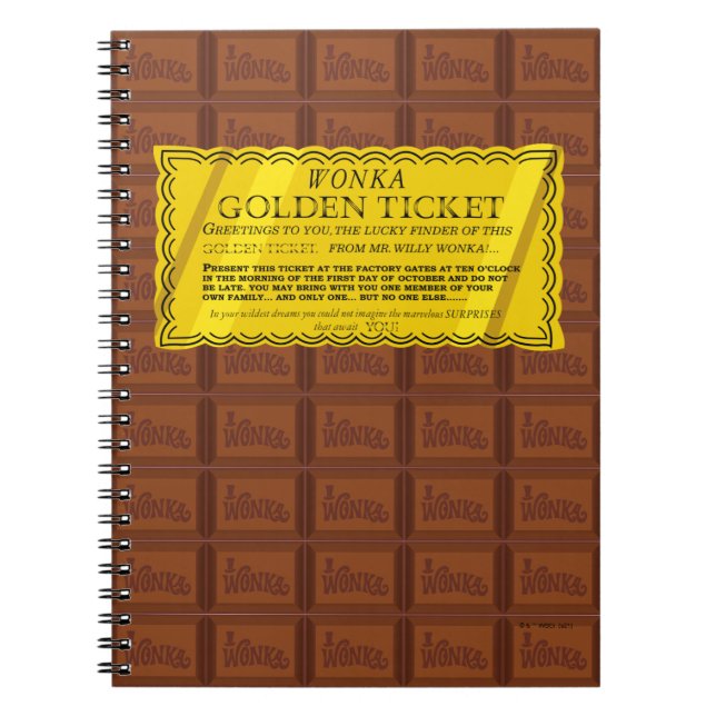 Willy Wonka Golden Ticket Notizblock (Vorderseite)