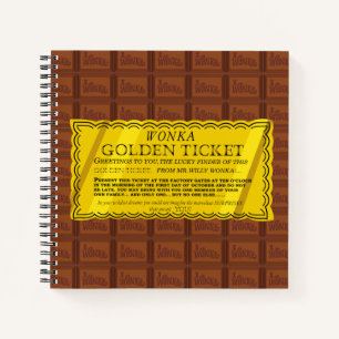 Willy Wonka Golden Ticket Notizbuch