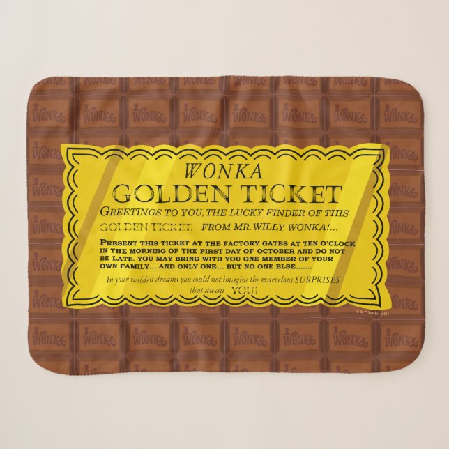 Willy Wonka Golden Ticket Sherpadecke (Vorderseite (Horizontal))