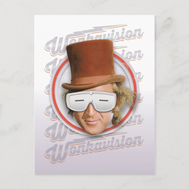 Willy Wonka in Wonkavision Goggles Postkarte (Vorderseite)