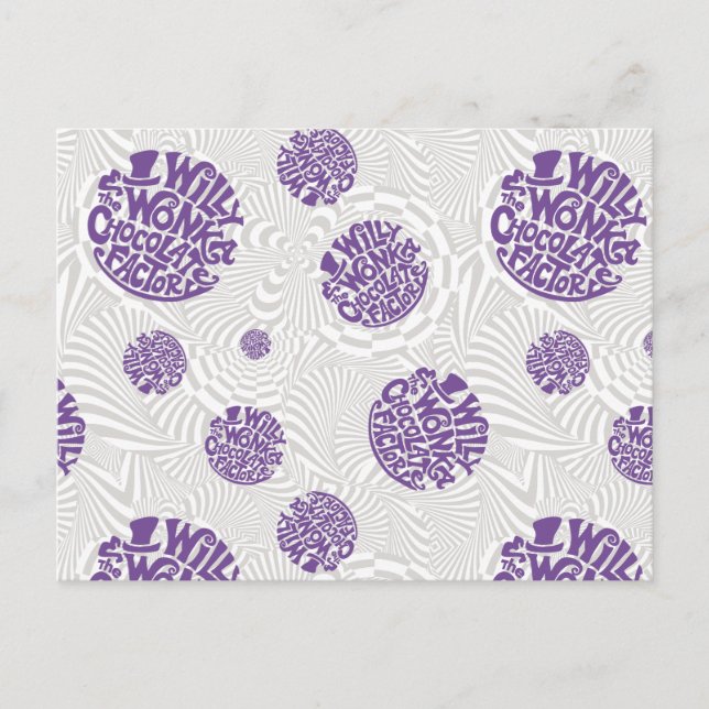 Willy Wonka Logo Psychedelic Graphic Postkarte (Vorderseite)