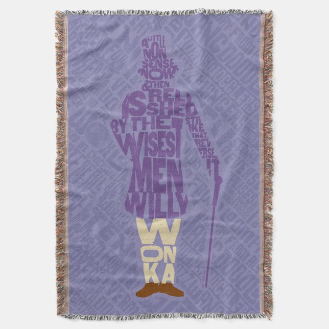Willy Wonka Quote Silhouette Decke (Vorderseite Vertikal)
