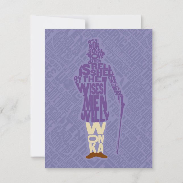 Willy Wonka Quote Silhouette Mitteilungskarte (Vorderseite)