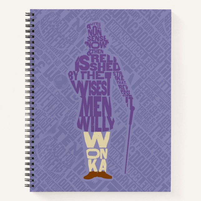 Willy Wonka Quote Silhouette Notizbuch (Vorderseite)