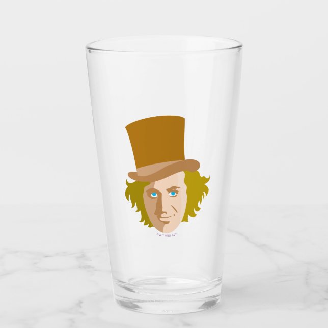 Willy Wonka Stenciled Face Graphic Glas (Vorderseite)