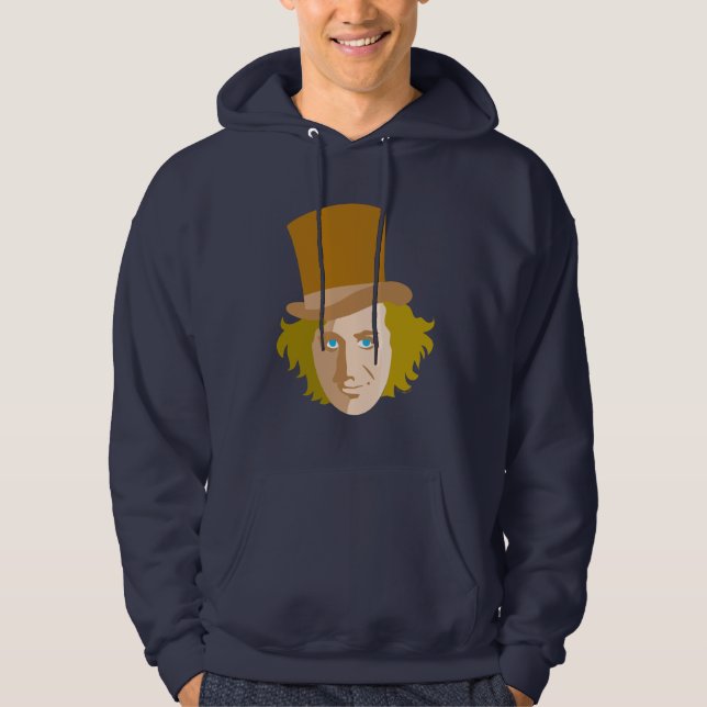 Willy Wonka Stenciled Face Graphic Hoodie (Vorderseite)