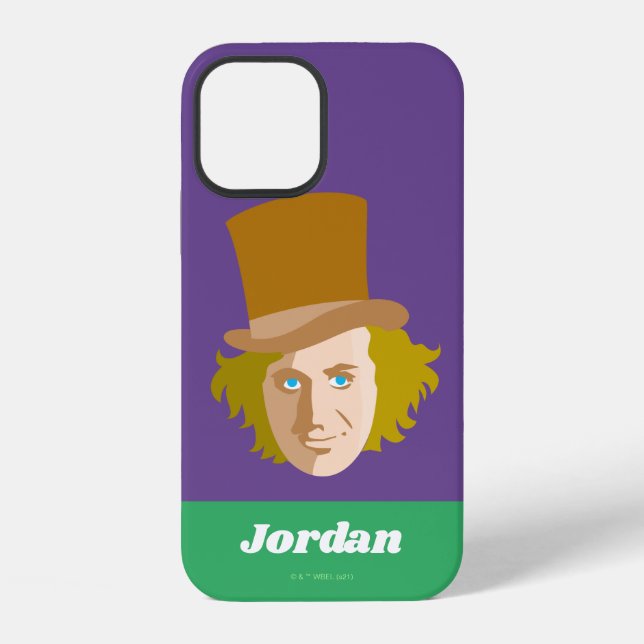 Willy Wonka Stenciled Face Graphic iPhone 12 Hülle (Rückseite)
