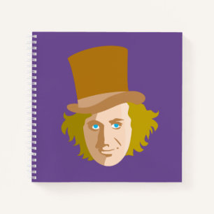 Willy Wonka Stenciled Face Graphic Notizbuch