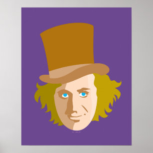 Willy Wonka Stenciled Face Graphic Poster