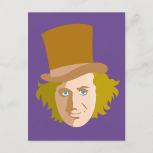 Willy Wonka Stenciled Face Graphic Postkarte