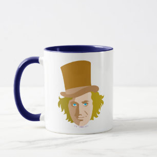 Willy Wonka Stenciled Face Graphic Tasse