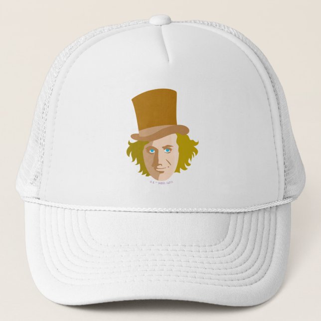 Willy Wonka Stenciled Face Graphic Truckerkappe (Vorderseite)