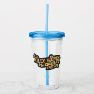 Willy Wonka und das Logo der Schokoladenfabrik Acryltrinkbecher