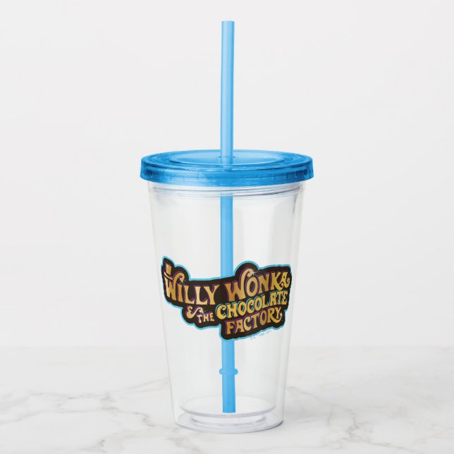 Willy Wonka und das Logo der Schokoladenfabrik Acryltrinkbecher (Vorderseite)