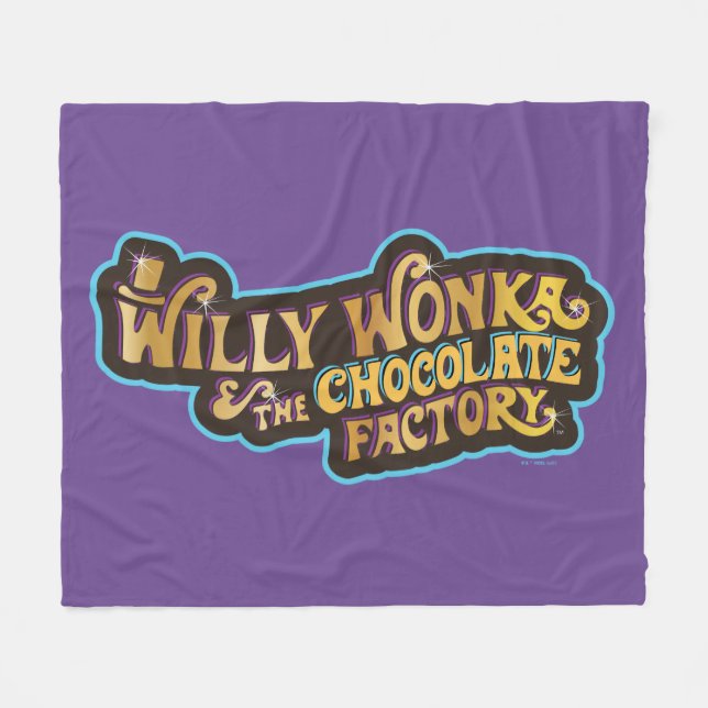 Willy Wonka und das Logo der Schokoladenfabrik Fleecedecke (Vorderseite (Horizontal))