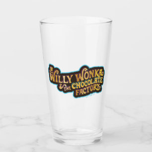 Willy Wonka und das Logo der Schokoladenfabrik Glas