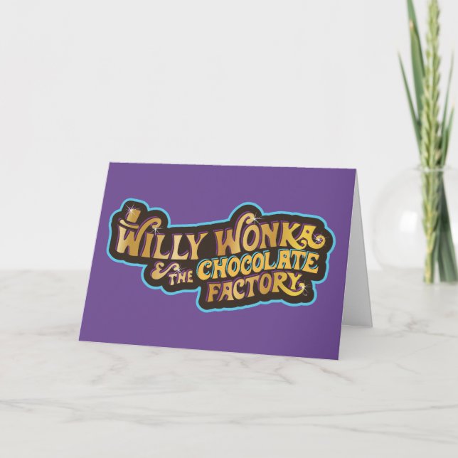 Willy Wonka und das Logo der Schokoladenfabrik Karte (Vorderseite)