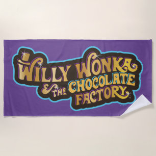 Willy Wonka und das Logo der Schokoladenfabrik Strandtuch