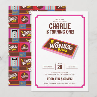 Willy Wonka und die Schokoladenfabrik zum Geburtst Einladung