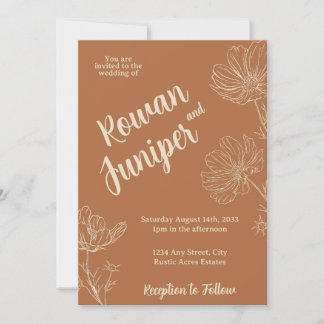 Willy Yours Rustic Boho Wedding Einladung