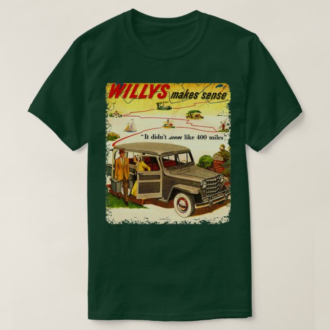 Willys Trucks 4x4 Wagen  T-Shirt (Design vorne)