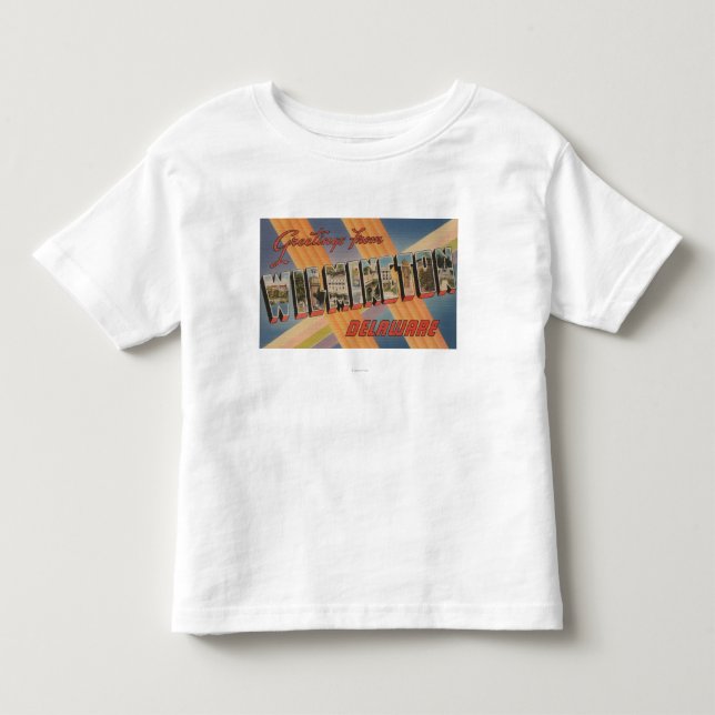 Wilmington, Delaware - große Buchstabe-Szenen Kleinkind T-shirt (Vorderseite)