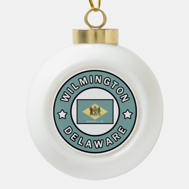 Wilmington Delaware Keramik Kugel-Ornament (Vorderseite)