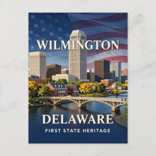 Wilmington Delaware River City Erbe Postkarte