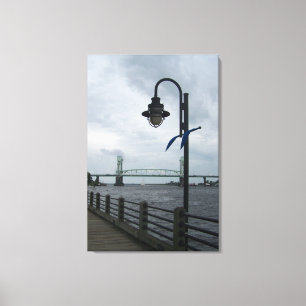 Wilmington, NC im Stadtzentrum gelegenes Riverwalk Leinwanddruck