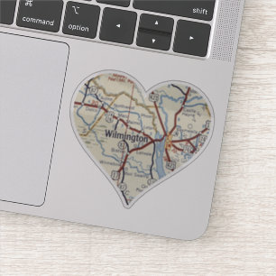 Wilmington NC Vintag Map Aufkleber