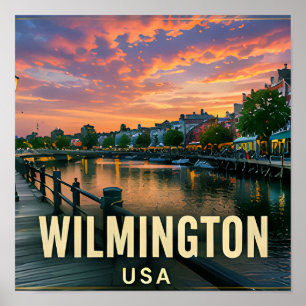 Wilmington North Carolina Riverwalk Reise-Geschenk Poster