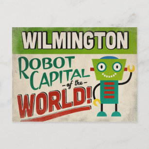 Wilmington North Carolina Robot - Funny Vintag Postkarte